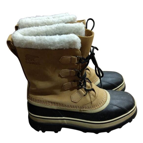 NWOT Sorel Caribou Boots Size 10 Buff - Picture 1 of 14